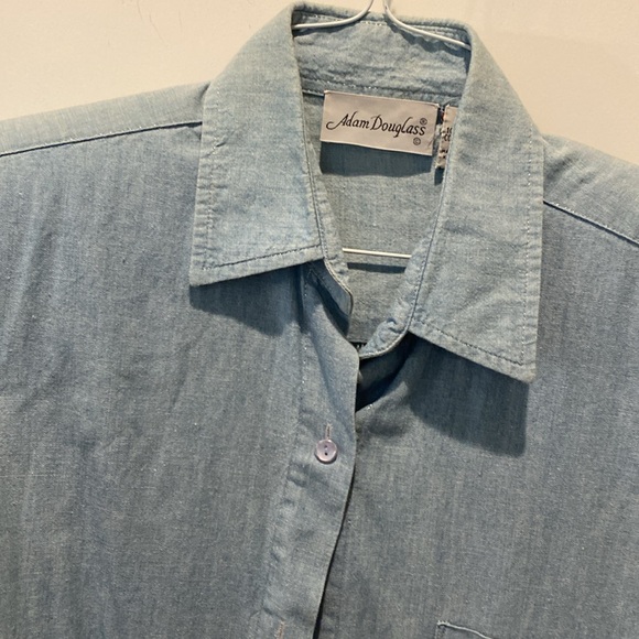 Adam Douglass Vintage Ladies Denim‎ Blouse w/Bling on Front Pocket.  Small - Picture 2 of 7